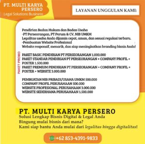 PT Multi Karya Persero Hadirkan Layanan Terpadu Legalitas Usaha dan Digital Branding untuk Pelaku Bisnis di Era Modern