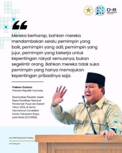 Rakornas 2026, Prabowo Tegaskan Amanah Kepemimpinan Bukan untuk Kepentingan Pribadi