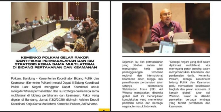 Kemenko Polkam Petakan Isu Strategis Kerja Sama Multilateral Pertahanan dan Keamanan